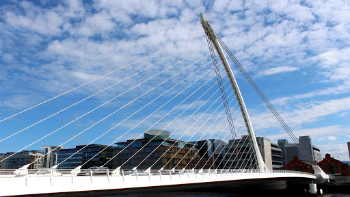 Samuel Beckett Bridge in Dublin, Ireland.
