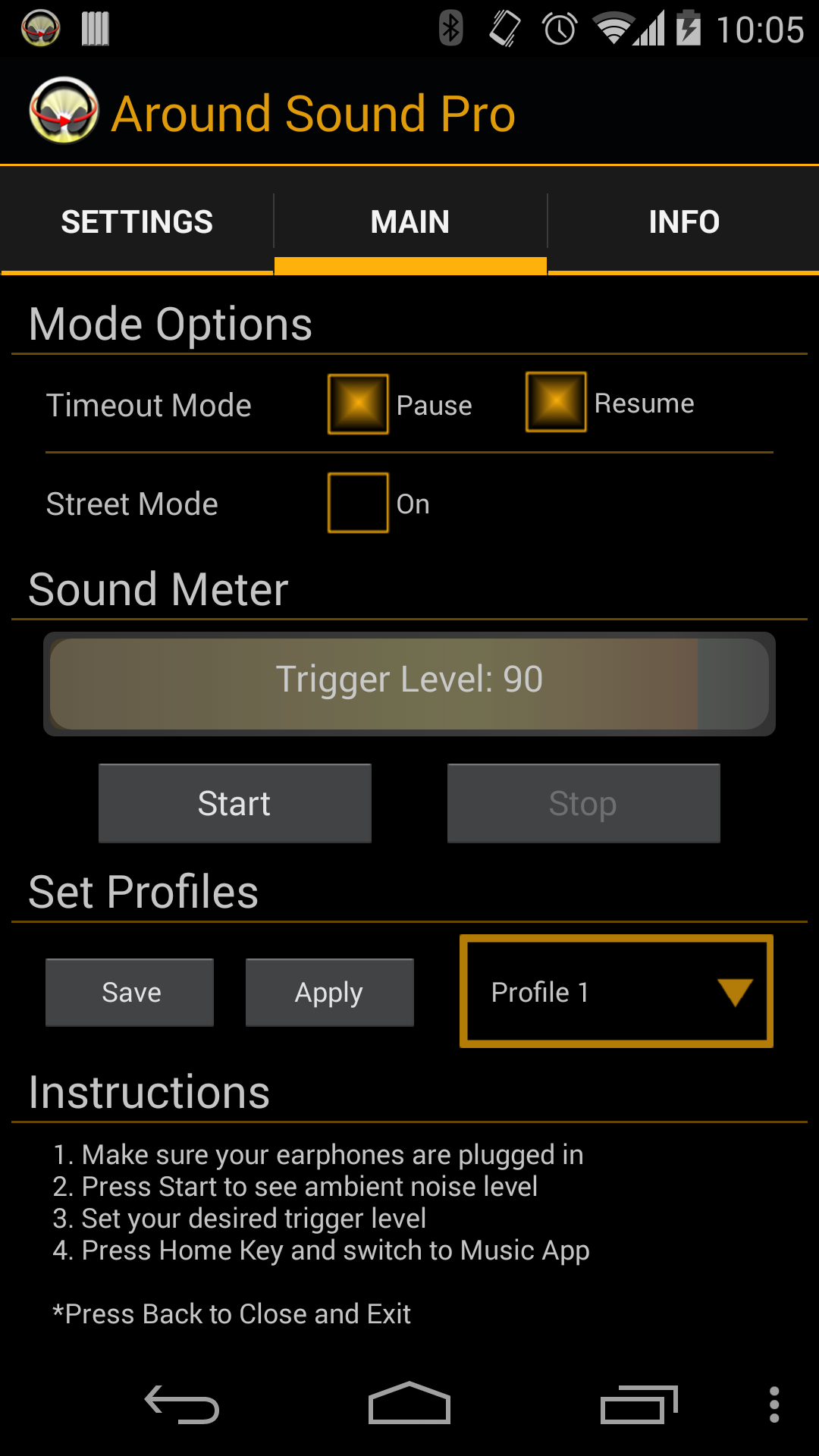 Android application Around Sound Pro screenshort