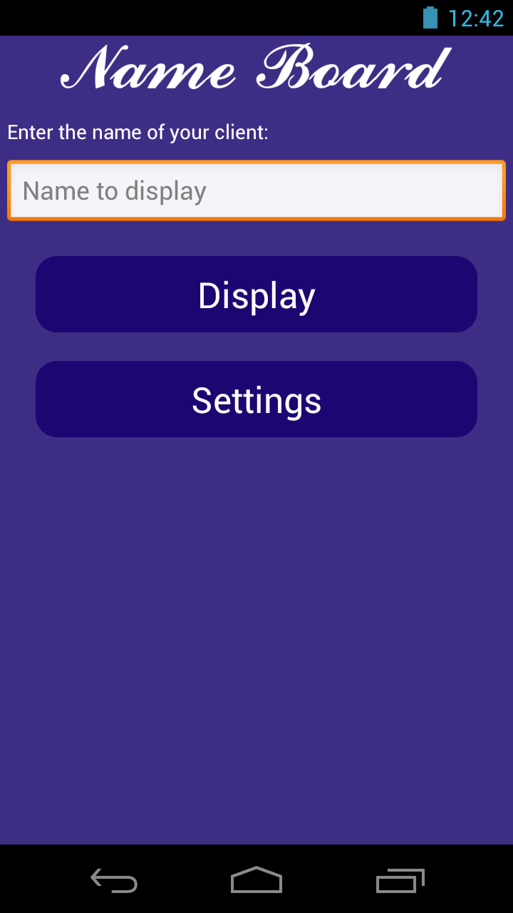 Android application Name Board - Chauffeurs Taxis screenshort