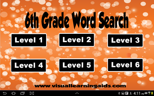 Word Search Sixth Grade