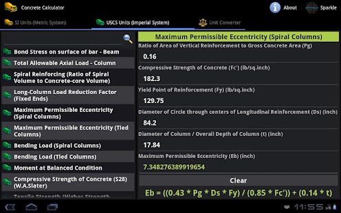 Concrete Calculator Tablet Screenshots 3