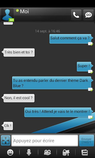 DarkBlue GO SMS Theme donate