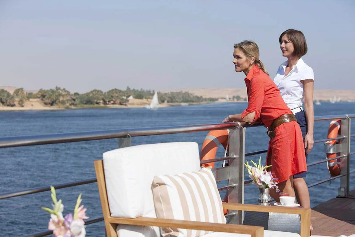 Uniworld-River-Tosca-sundeck - Spend an afternoon on board the River Tosca taking in the scenery as you make your journey along the Nile River in Egypt.