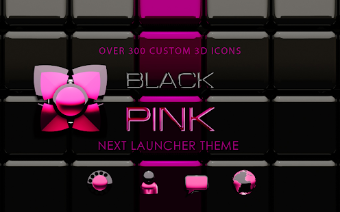 Next Launcher Theme pink black