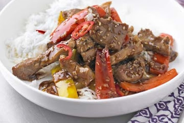 Hot & sour pork & pepper stir-fry