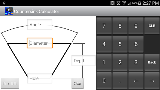 Countersink Calculator