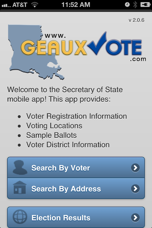 Android application GeauxVote Mobile screenshort