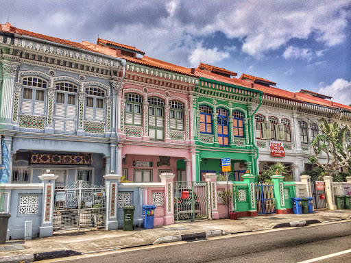 Conserved Pre-WWII Peranakan Shophouses of Koon Seng Road