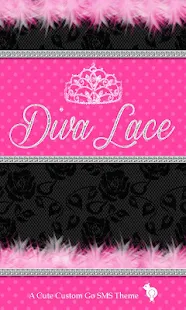 Diva Black Lace Theme GO SMS