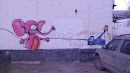 Граффити Розовый слон