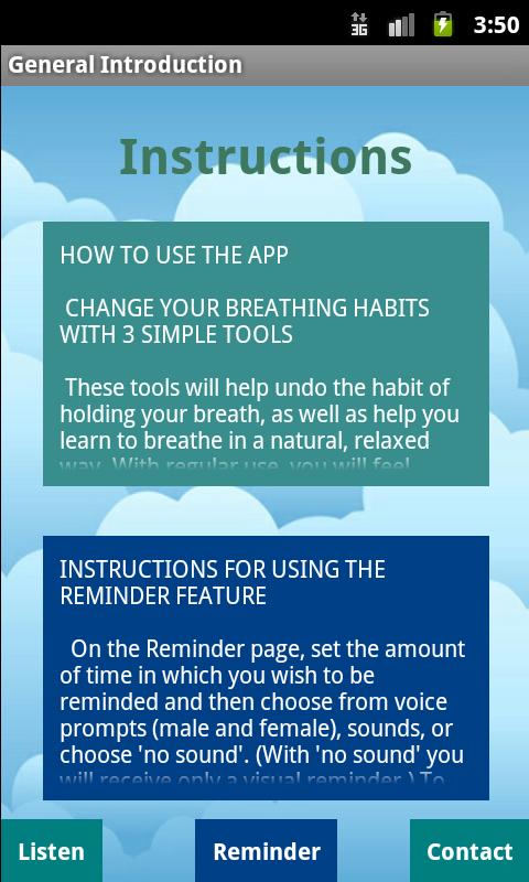 Android application Breathe &amp; Relax screenshort