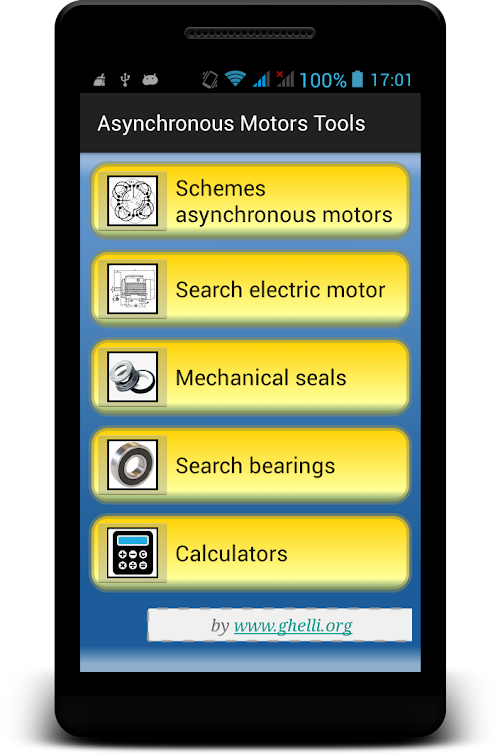 Android application Asynchronous Motors Tools screenshot