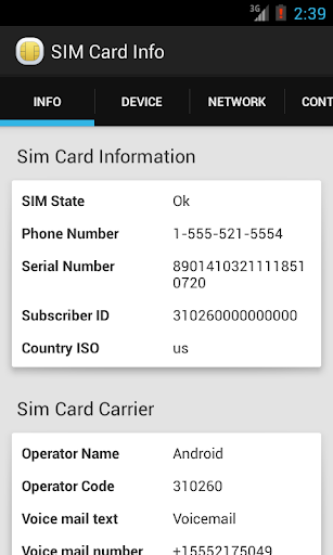 SIM Card Info