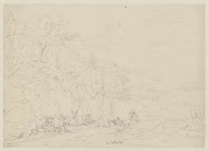 Heuvellandschap met vee en herder