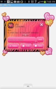 GO SMS - Hearts Zebra Mango 3 Screenshots 2