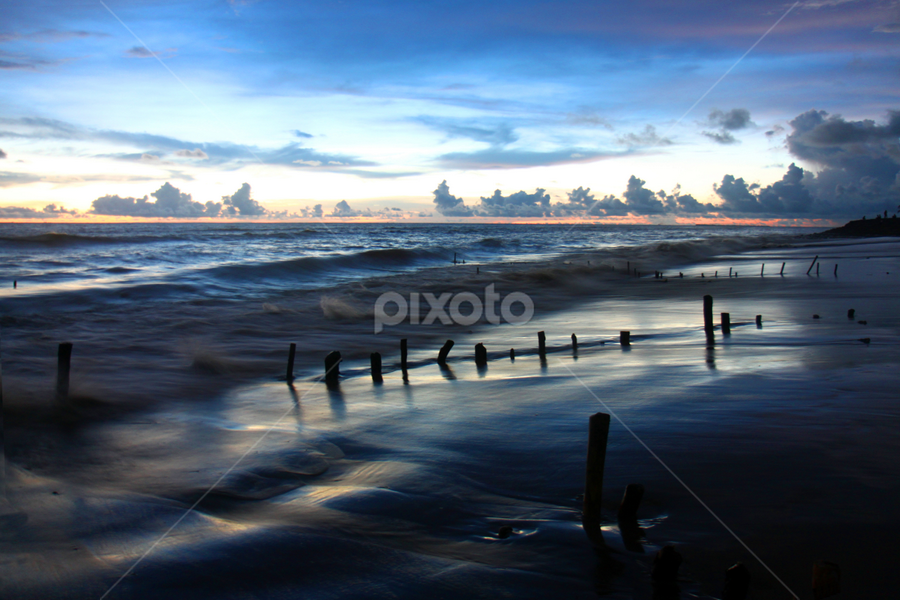 Twilight on the Beach by Syed Hasibul Hasan - Landscapes Sunsets & Sunrises