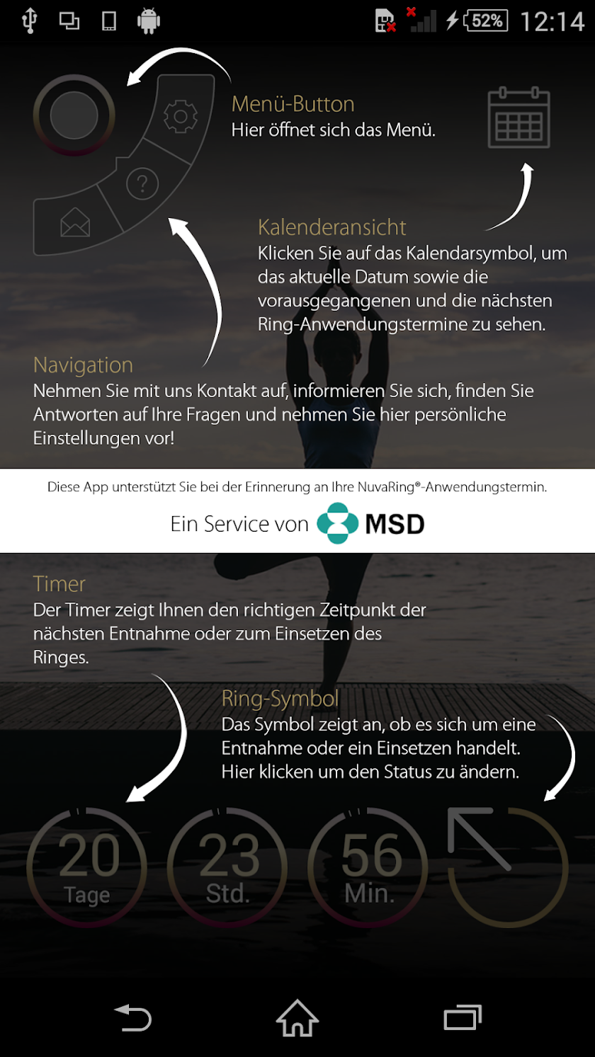 NuvaRing® Erinnerungs-App Screen 3