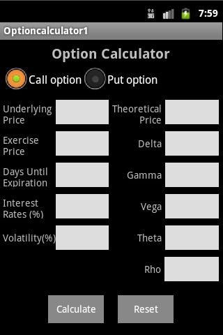 Option Calculator