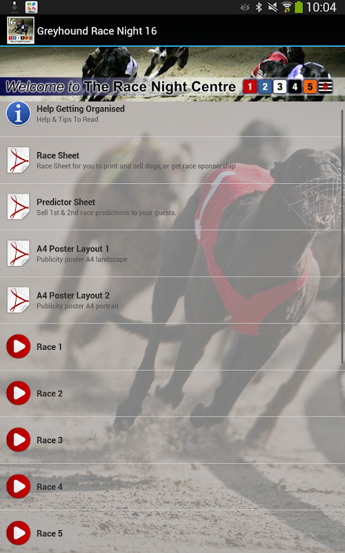 Android application Greyhound Race Night - 16 screenshort