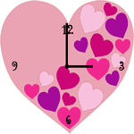 Pink Love Heart Clock Widget Apk