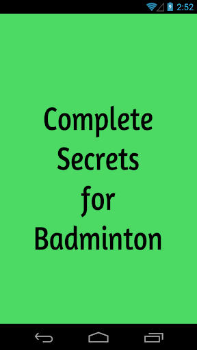 Complete Secrets for Badminton