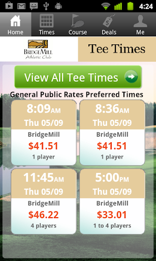 Bridgemill Athletic Tee Times