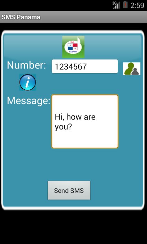 Android application Free SMS Panama screenshort