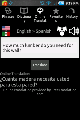 Android application Construction Spanish PRO screenshort