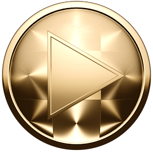 Poweramp skin GOLD ROUND BRUSH logo