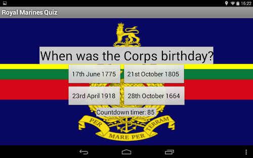 Android application Royal Marines Quiz screenshort