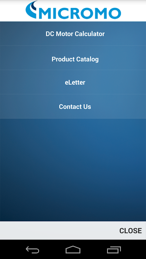    MICROMO "MOTION" Calculator- screenshot  