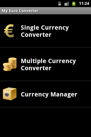 Android application My Euro Converter screenshort