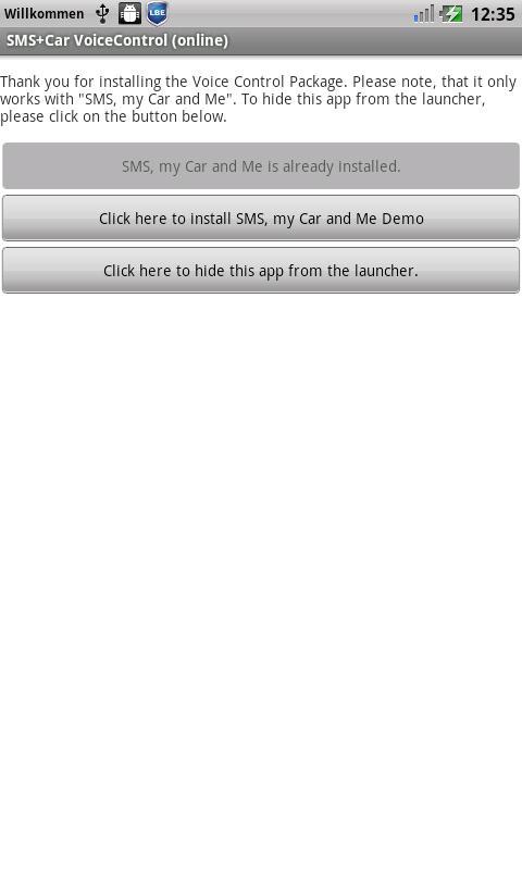 SMS+Car offline Voice Control Screen 3