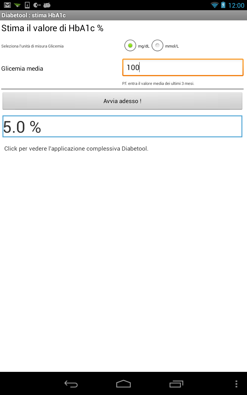 Android application DIABETooL HbA1c screenshort