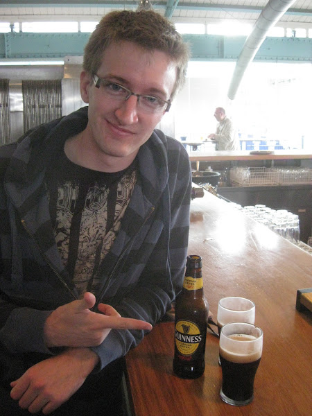 Sean and our free taste of Guinness “Foreign Extra Stout” which neither of us had ever had before, or even seen stateside.