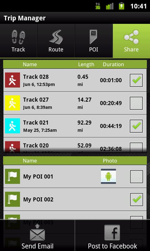 Android application Outdoor Share screenshort