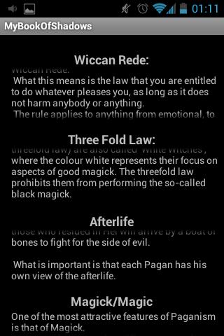 My Book of Shadows Screen 2