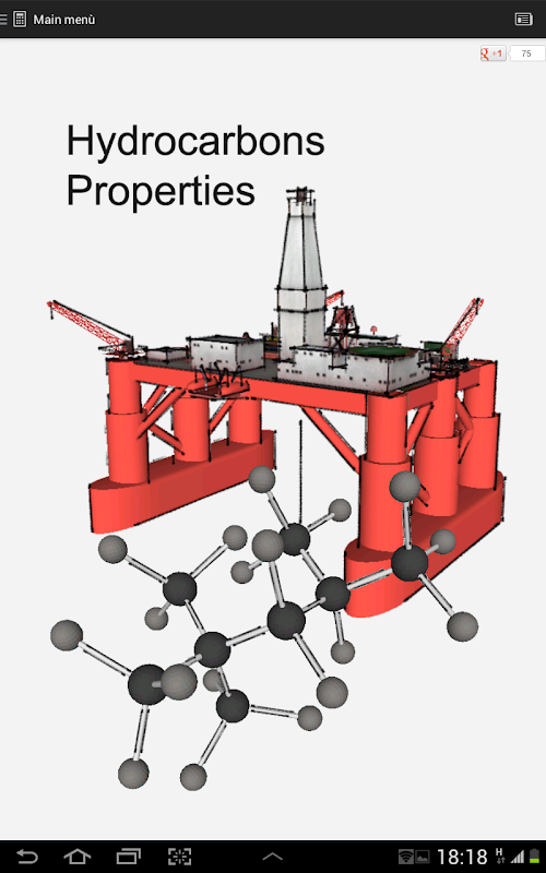 Android application Hydrocarbons properties screenshort