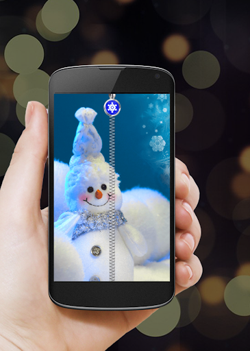 Snowman Zipper Screen Lock