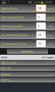E-Liquid Calculator NOADS Screen 2
