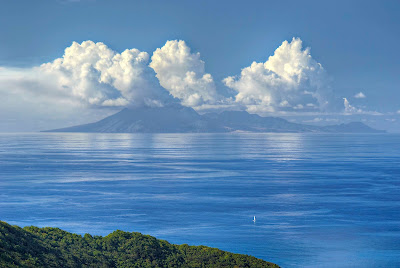 View of the island of Montserrat from Guadeloupe.