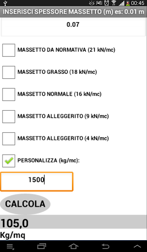 Calcolo Peso Massetto