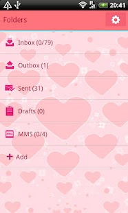 GO SMS Pro Pink Hearts Theme - screenshot thumbnail