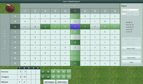 Android application Easy Football Squares screenshort
