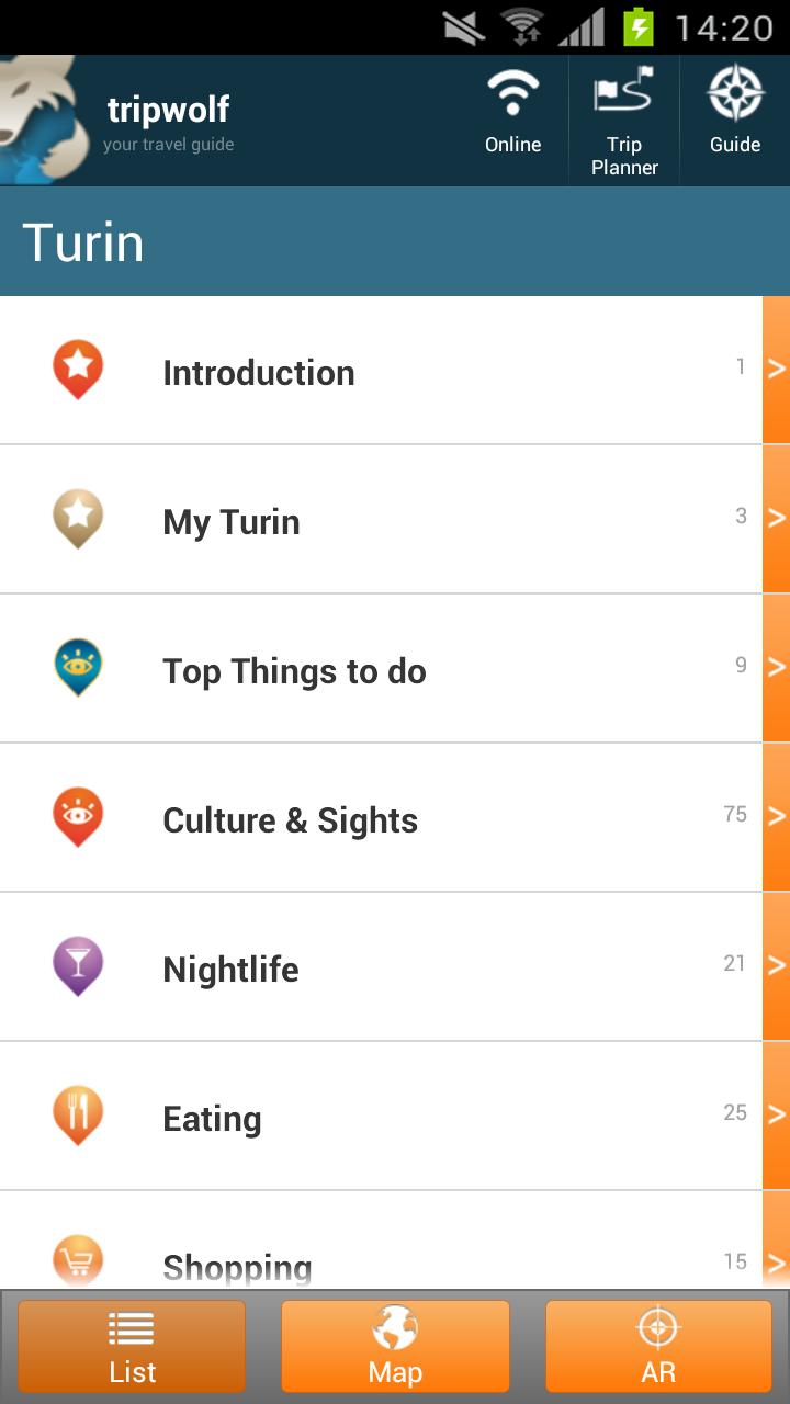 Turin Premium Guide Screen 3