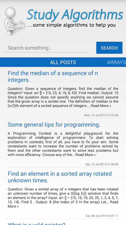 Android application Study Algorithms screenshort