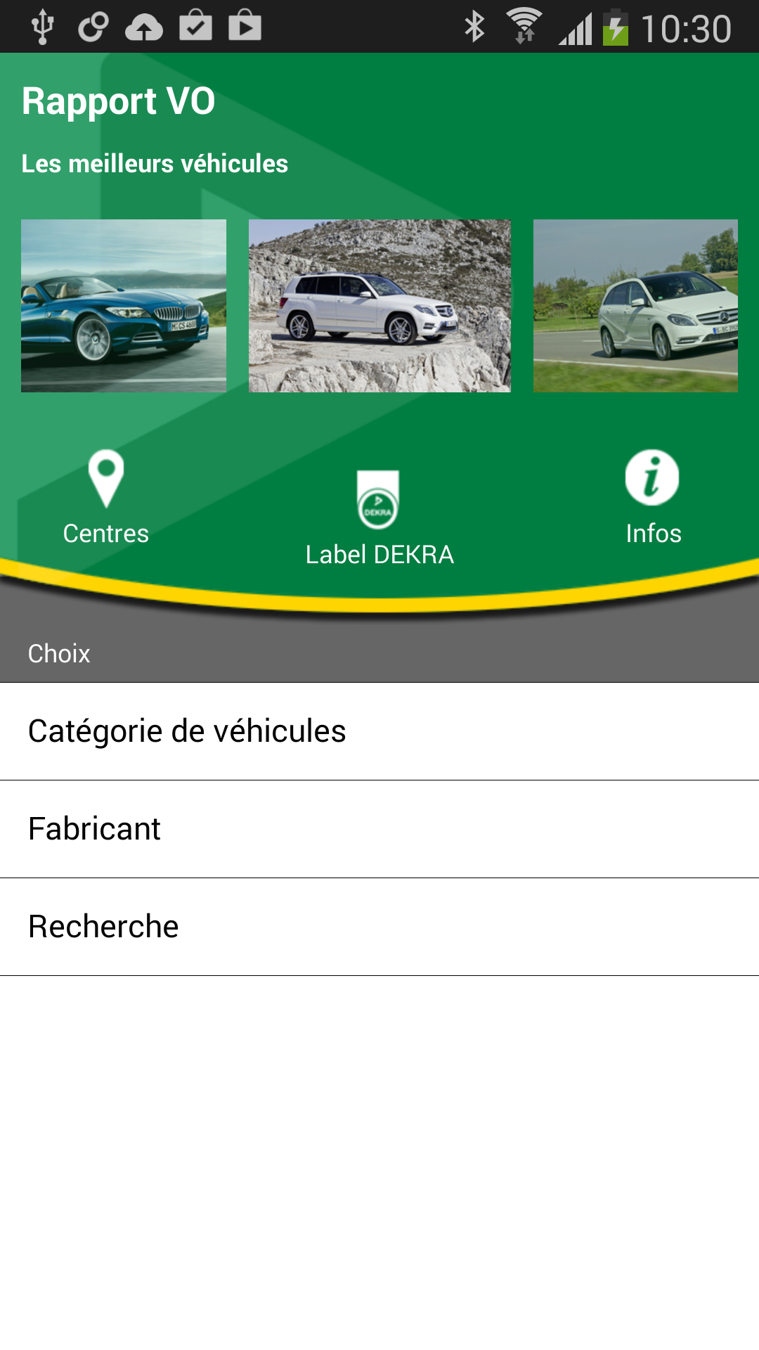 Android application DEKRA Used Car Report screenshort