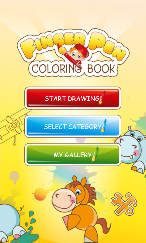Android application FingerPen 500+ coloring books screenshort