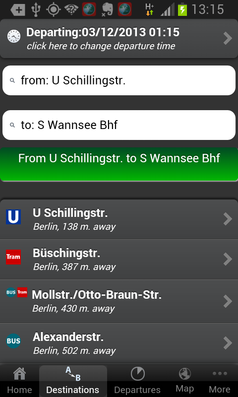 A+ Germany Trip Planner Screen 2