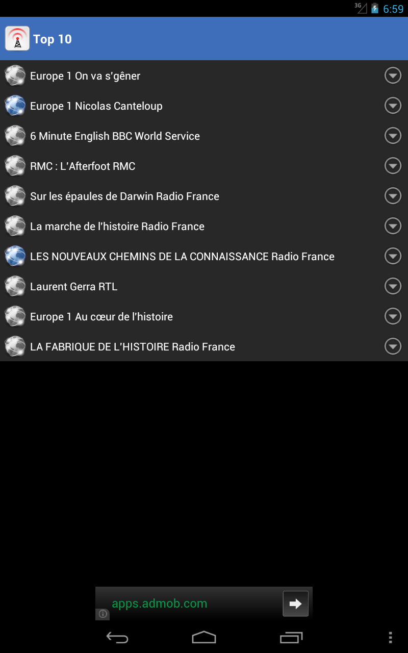 Android application Podcast HD screenshort